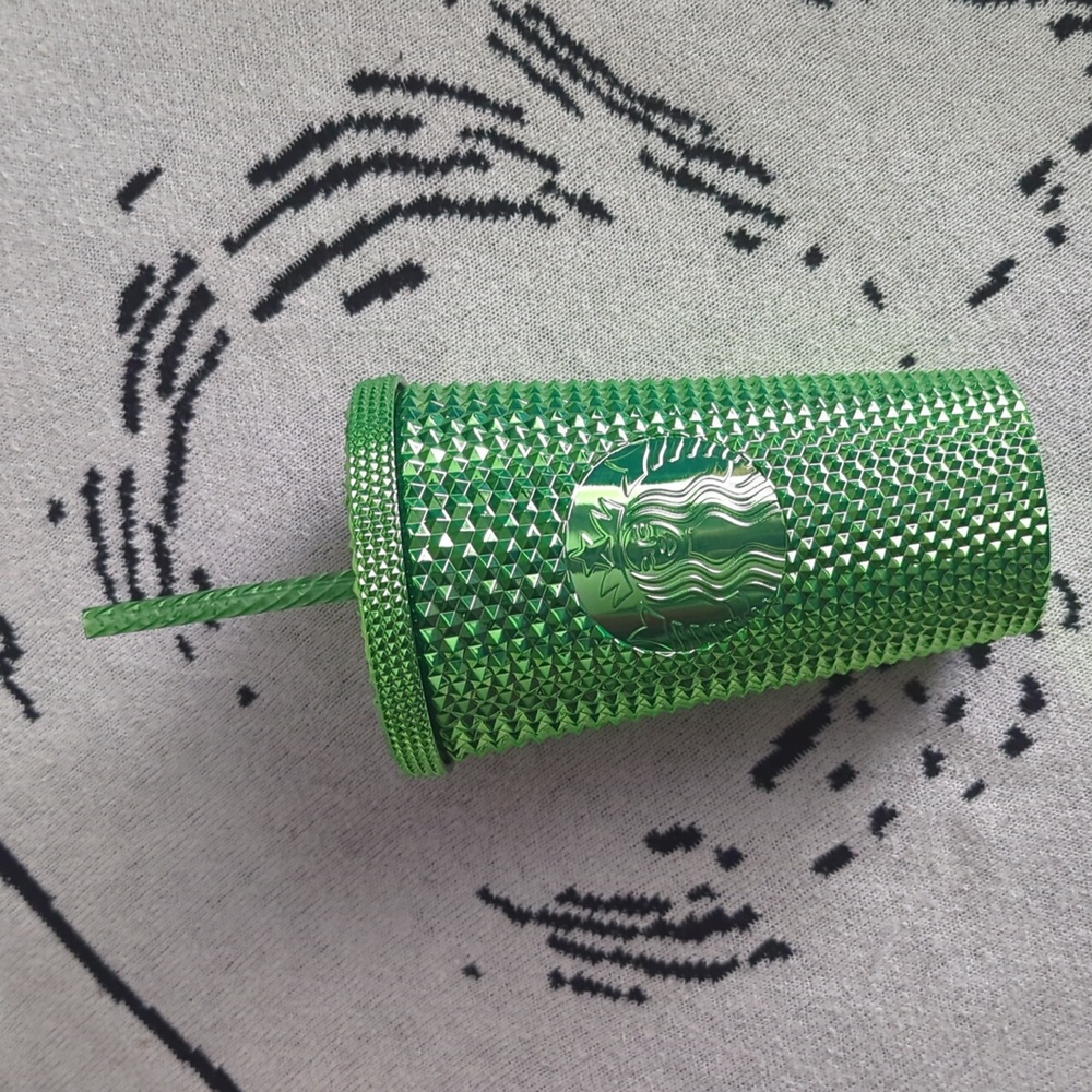 Starbucks 2023 Limited Edition Holiday Winter Green Bling Stud Cold Cup Tumbler